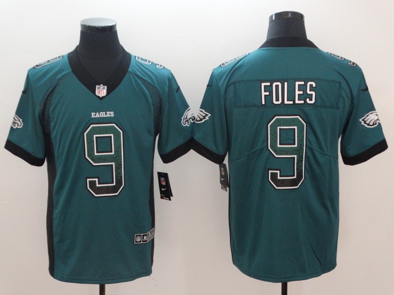 Men's Philadelphia Eagles Nick Foles #9 Midnight Green Jersey
